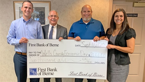 First Bank of Berne donates to Wells County Economic Development