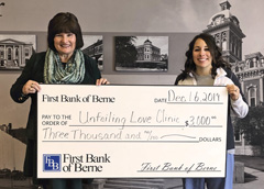 First Bank of Berne supports Unfailing Love Clinic in Decatur