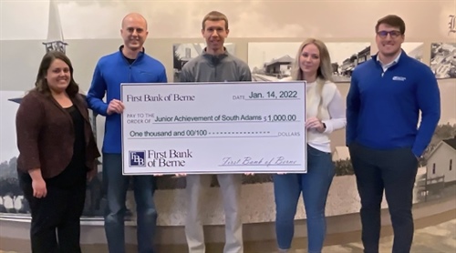 First Bank of Berne supports Junior Achievement of South Adams