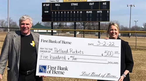 First Bank of Berne Donates to Portland Rockets