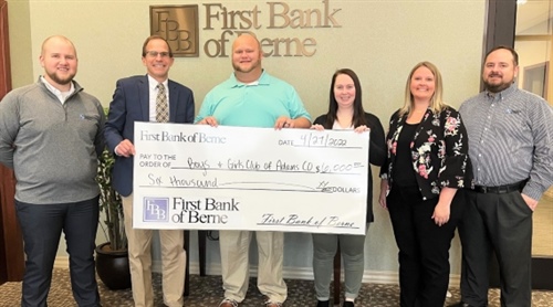 First Bank of Berne donates to Boys and Girls Club of Adams County