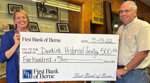 First Bank of Berne donates Dunkirk Historical Society