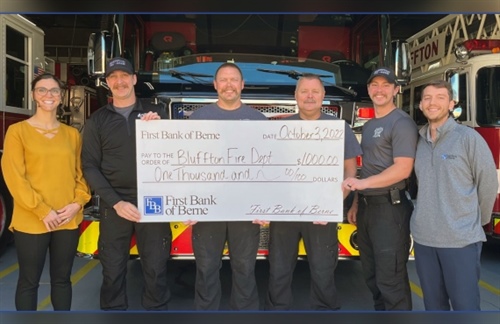 First Bank of Berne donates to the Bluffton Fire Department