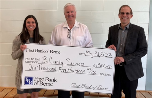 First Bank of Berne Donates to Bi-county Services