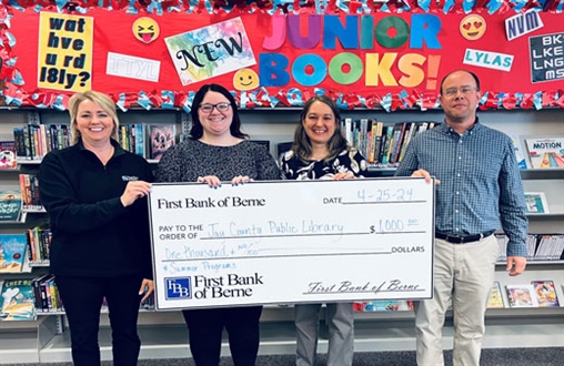 First Bank of Berne Donates to Jay County Public Library