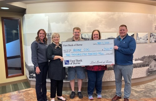 First Bank of Berne Donates To Berne Community Development Corporation