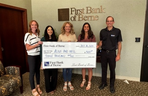 First Bank of Berne donates to Alive & Well