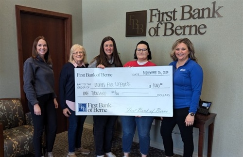 First Bank of Berne donates to Lights for LifeWise