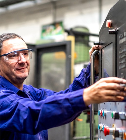 Man controls mashine